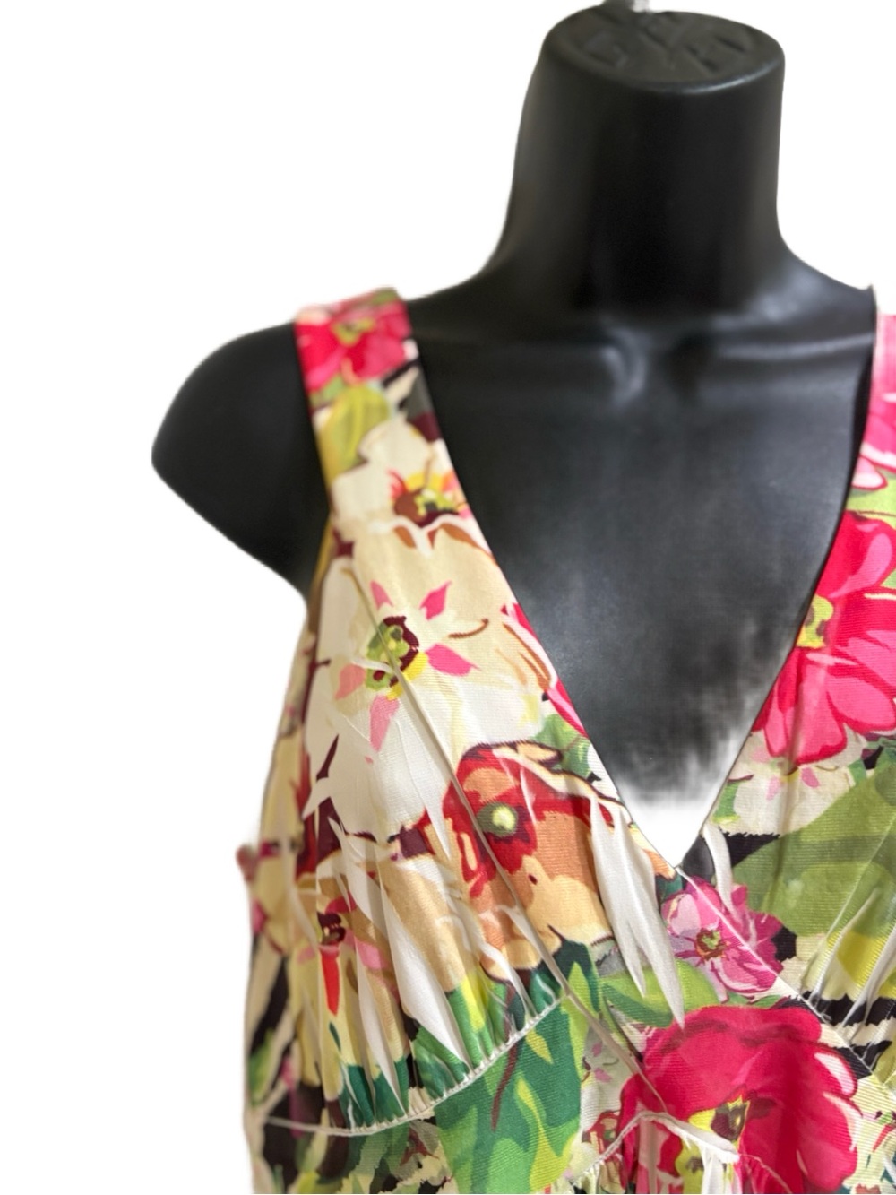 Sleeveless Floral & Zebra Print Maxi Dress in Pink and Green - Picture 5 of 6